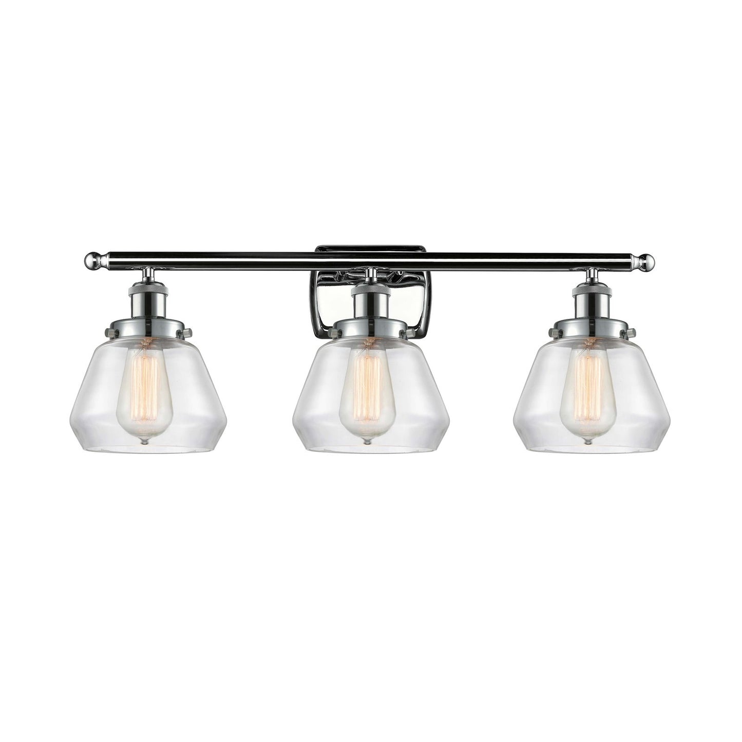 Innovations Fulton 27in 3-Light Bath Vanity Light | Modern Contemporary Polished Chrome and Clear Glass | Bathroom Vanity | Model 916-3W-PC-G172