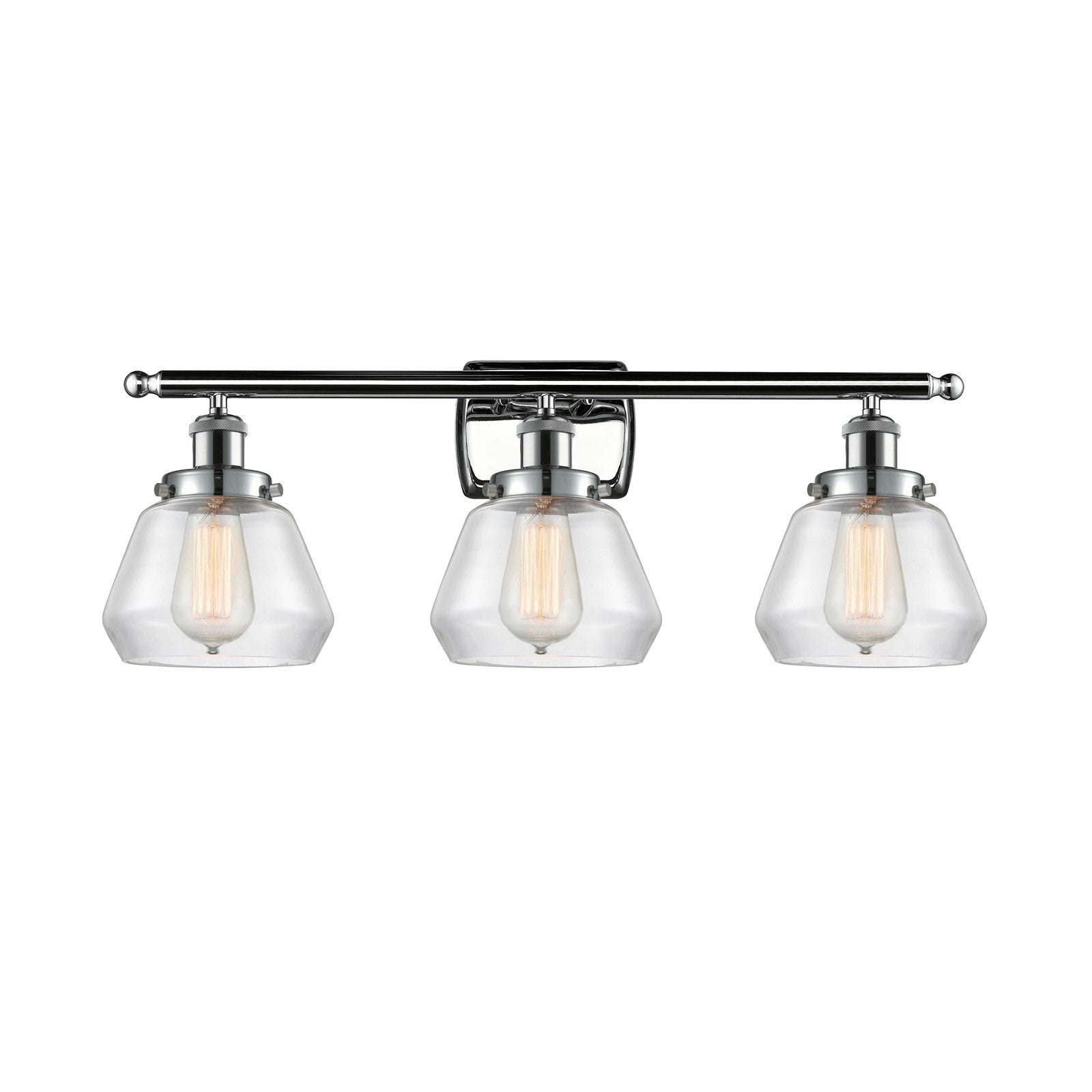 Innovations Fulton 27in 3-Light Bath Vanity Light | Modern Contemporary Polished Chrome and Clear Glass | Bathroom Vanity | Model 916-3W-PC-G172