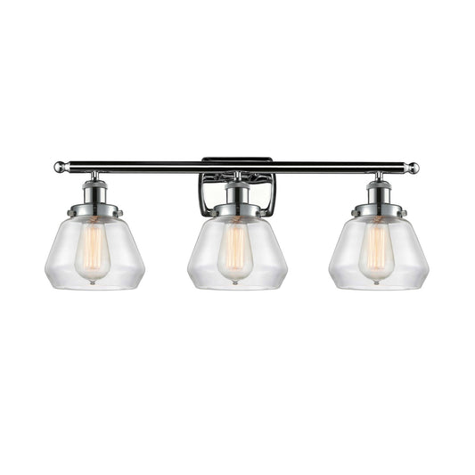 Innovations Fulton 27in 3-Light Bath Vanity Light | Modern Contemporary Polished Chrome and Clear Glass | Bathroom Vanity | Model 916-3W-PC-G172