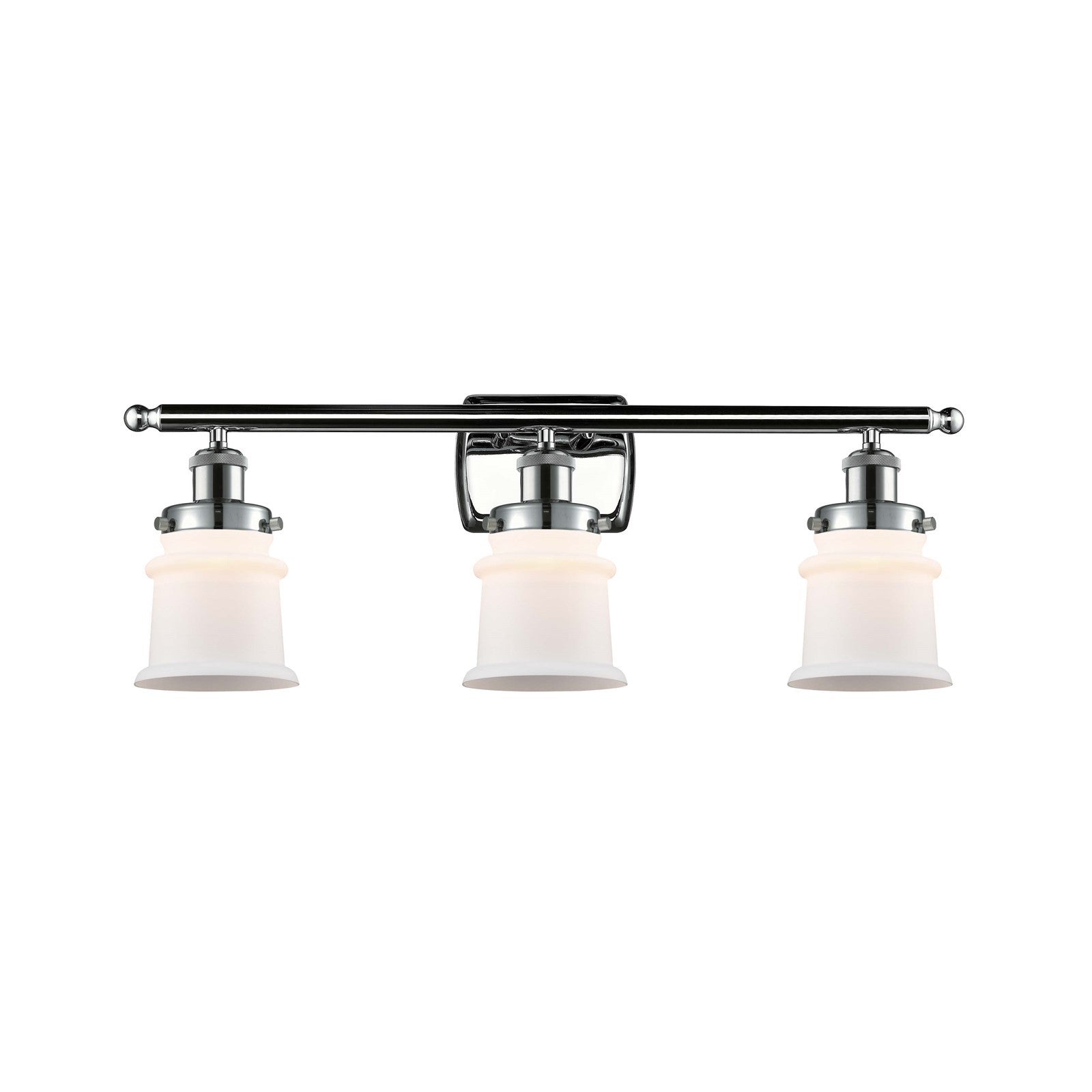 Innovations Canton 25.25in 3-Light Bath Vanity Light | Modern Contemporary Polished Chrome and Matte White Frosted Glass | Model 916-3W-PC-G181S
