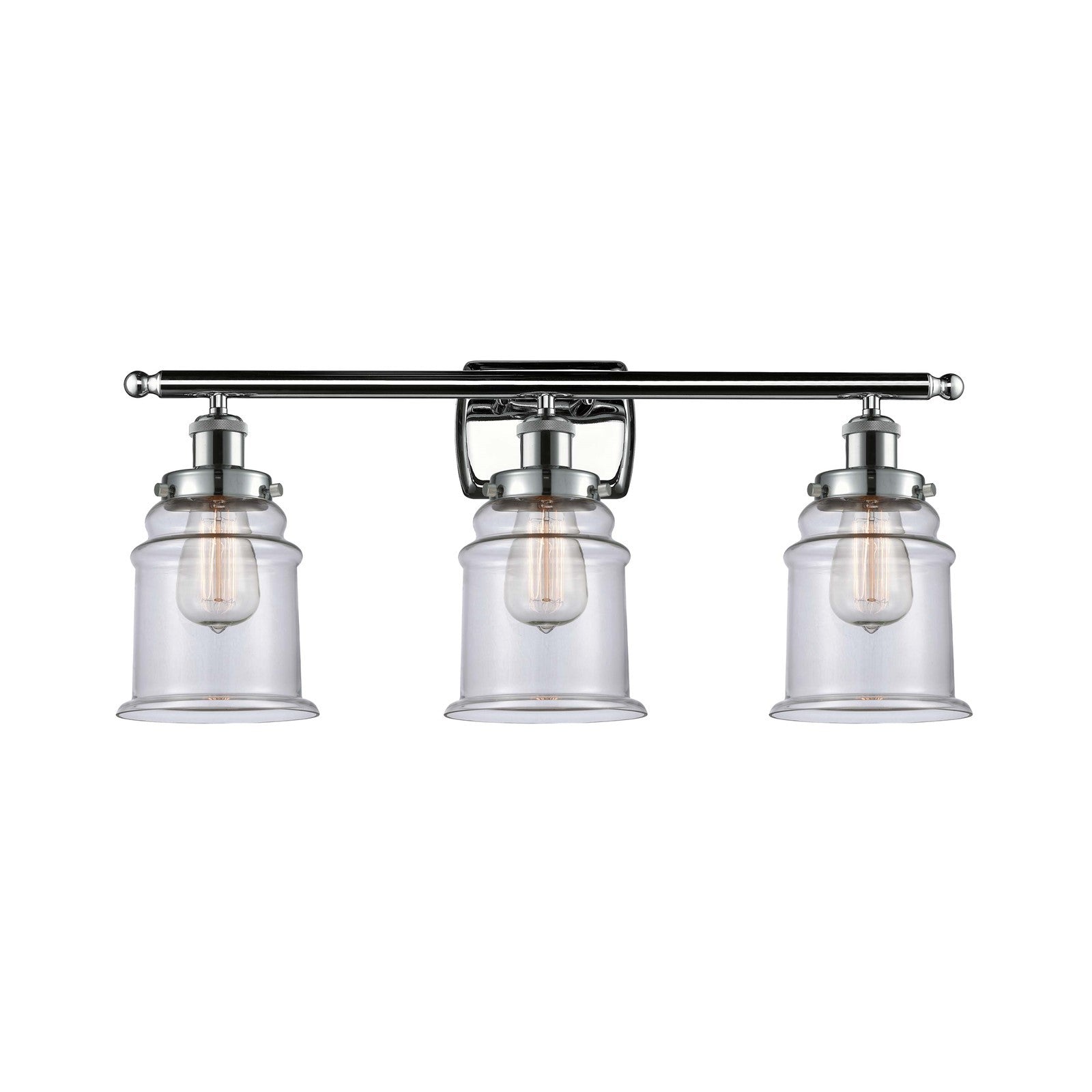 Innovations Canton 26in 3-Light Bath Vanity Light | Modern Contemporary Polished Chrome and Clear Glass | Bathroom Vanity | Model 916-3W-PC-G182