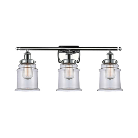 Innovations Canton 26in 3-Light Bath Vanity Light | Modern Contemporary Polished Chrome and Clear Glass | Bathroom Vanity | Model 916-3W-PC-G182