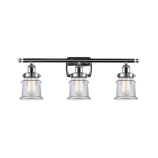 Innovations Canton 25.25in 3-Light Bath Vanity Light | Modern Contemporary Polished Chrome and Clear Glass | Bathroom Vanity | Model 916-3W-PC-G182S