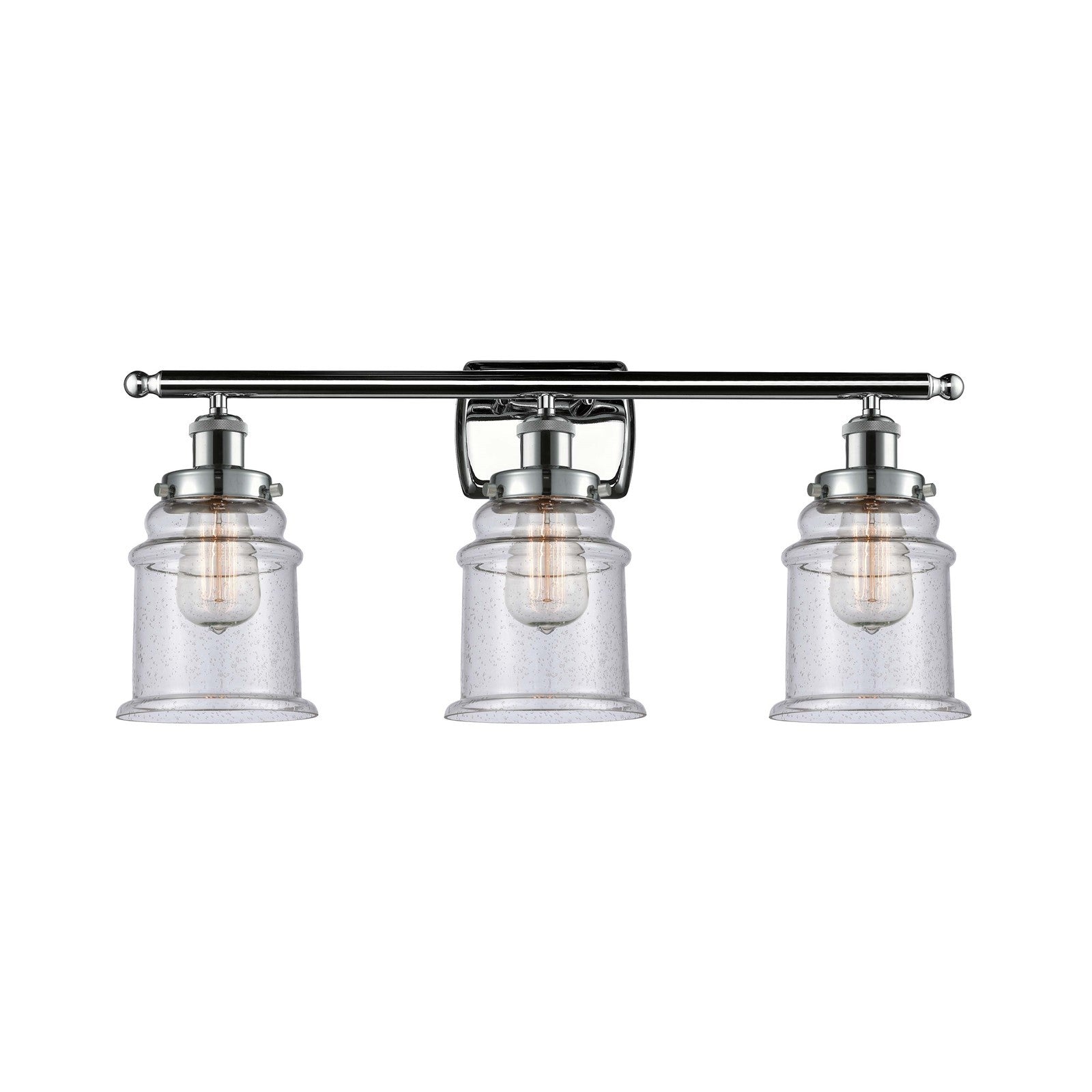 Innovations Canton 26in 3-Light Bath Vanity Light | Modern Contemporary Polished Chrome and Seedy Glass | Bathroom Vanity | Model 916-3W-PC-G184