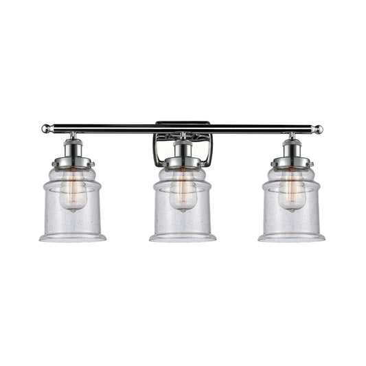Innovations Canton 26in 3-Light Bath Vanity Light | Modern Contemporary Polished Chrome and Seedy Glass | Bathroom Vanity | Model 916-3W-PC-G184