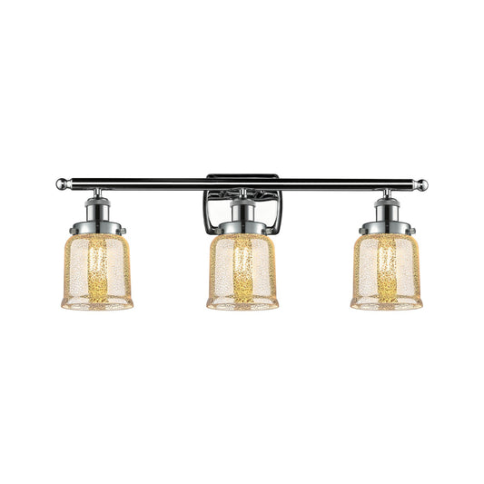 Innovations Bell 26in 3-Light Bath Vanity Light | Industrial Polished Chrome and Silver Plated Mercury Glass | Bathroom Vanity & | Model 916-3W-PC-G58-LED