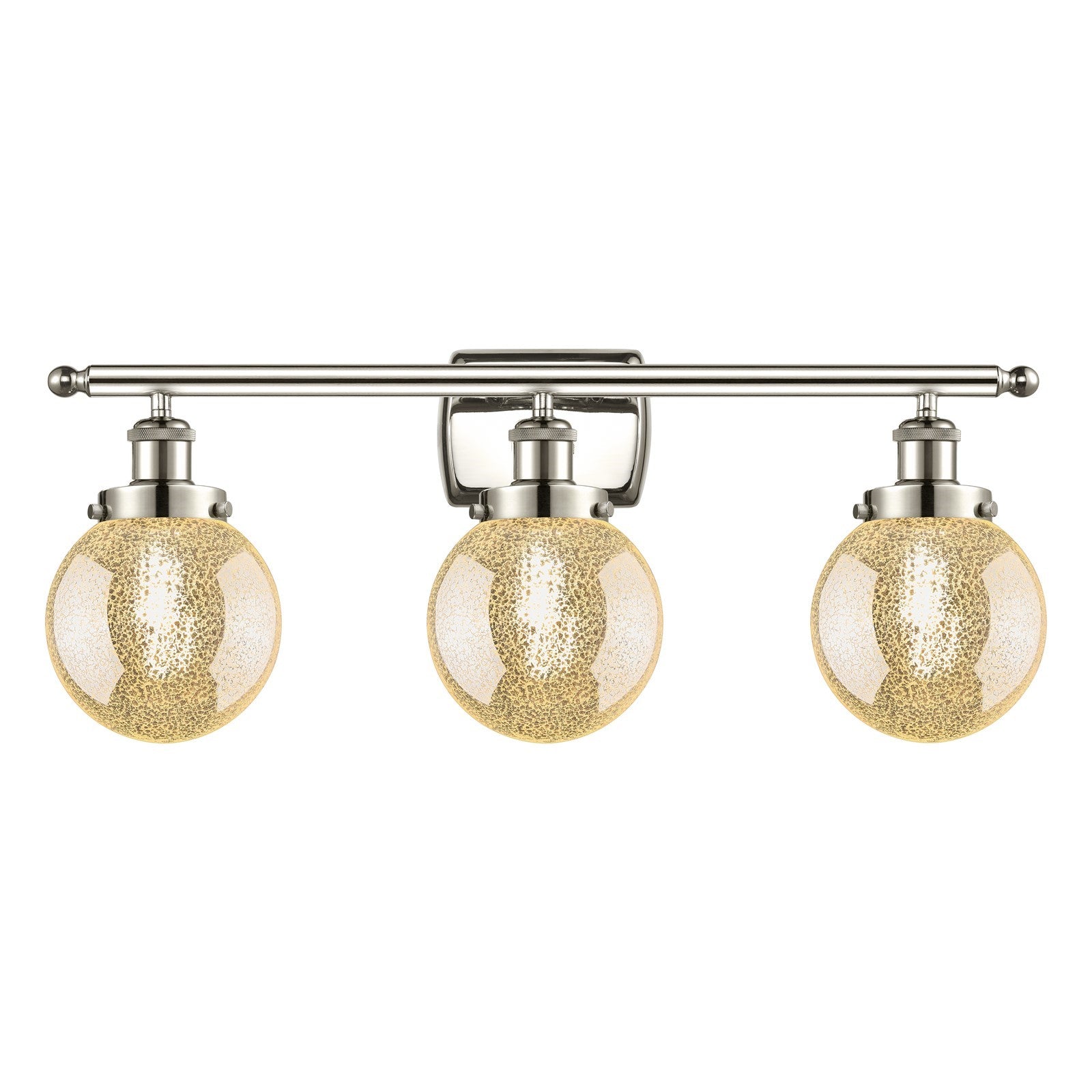 Innovations Beacon 26in 3-Light Bath Vanity Light | Modern Transitional Polished Nickel and Mercury Seeded Glass | Bathroom | Model 916-3W-PN-G208-6