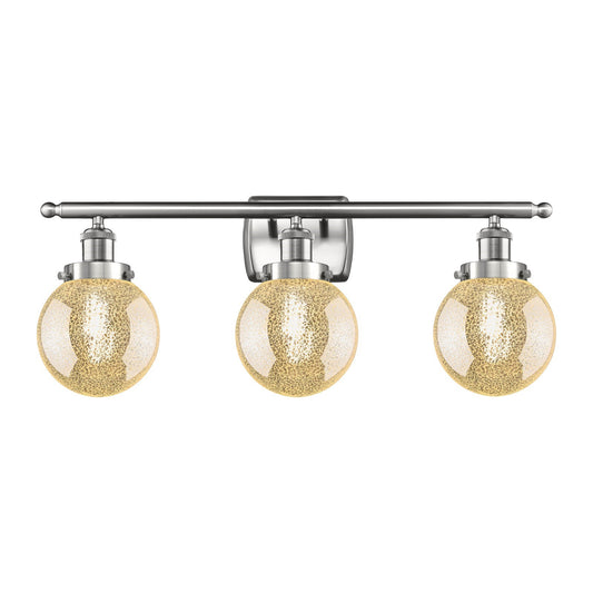 Innovations Beacon 26in 3-Light Bath Vanity Light | Modern Transitional Brushed Satin Nickel and Mercury Seeded Glass | Bathroom | Model 916-3W-SN-G208-6