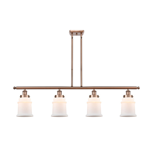 Innovations Canton 48in 4-Light Island Light | Modern Contempo Antique Copper and Matte White Frosted Glass | Kitchen Island & | Model 916-4I-AC-G181
