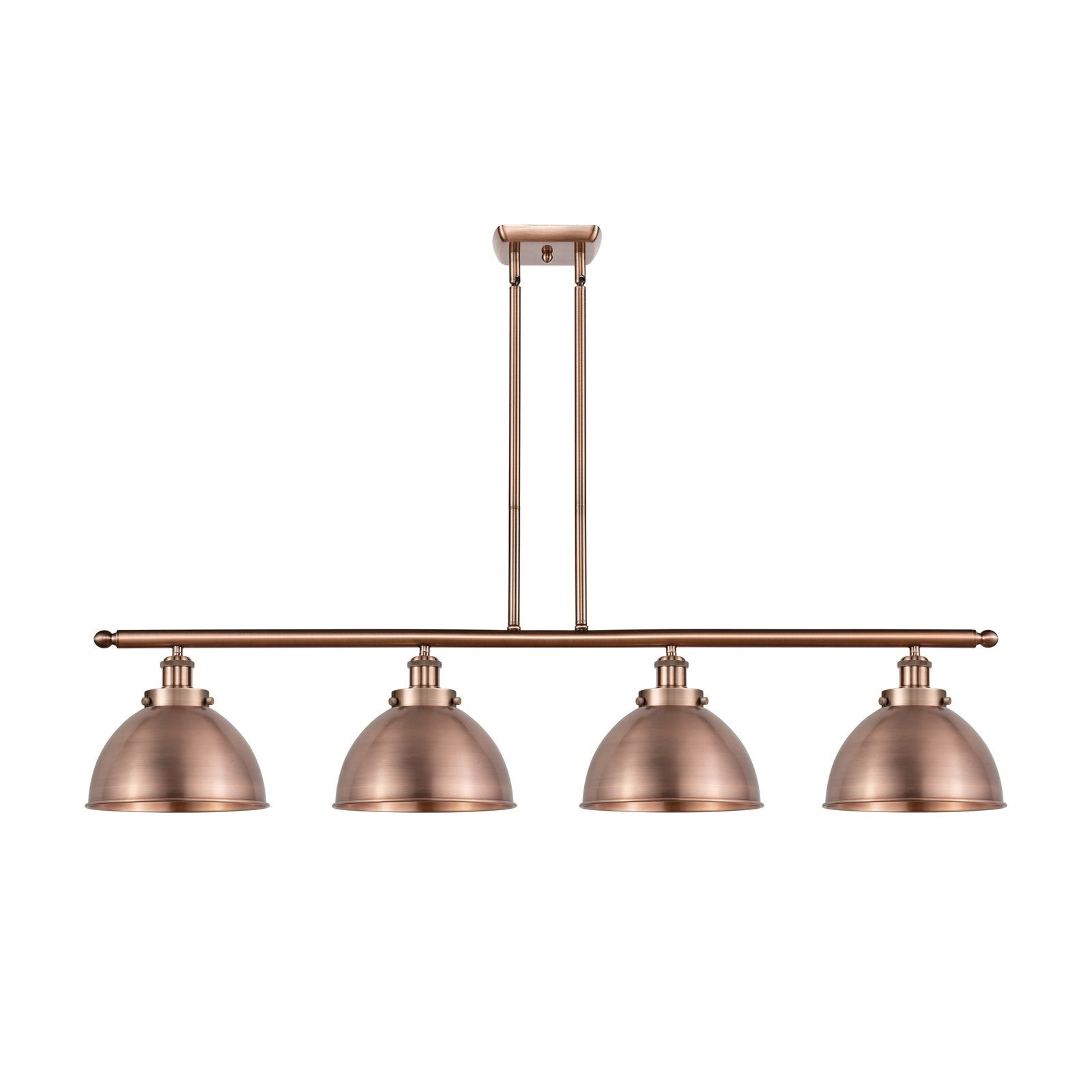 Innovations Derby 48in 4-Light Island Light | Industrial Farmhouse Antique Copper Steel and Cast Brass with Antique Copper | Model 916-4I-AC-MFD-10-AC