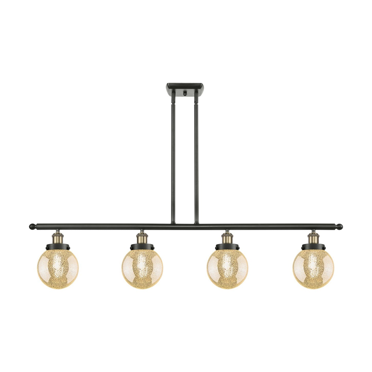 Innovations Beacon 48in 4-Light Island Light | Modern Transitional Black Antique Brass Steel and Cast Brass with Mercury Seeded | Model 916-4I-BAB-G208-6