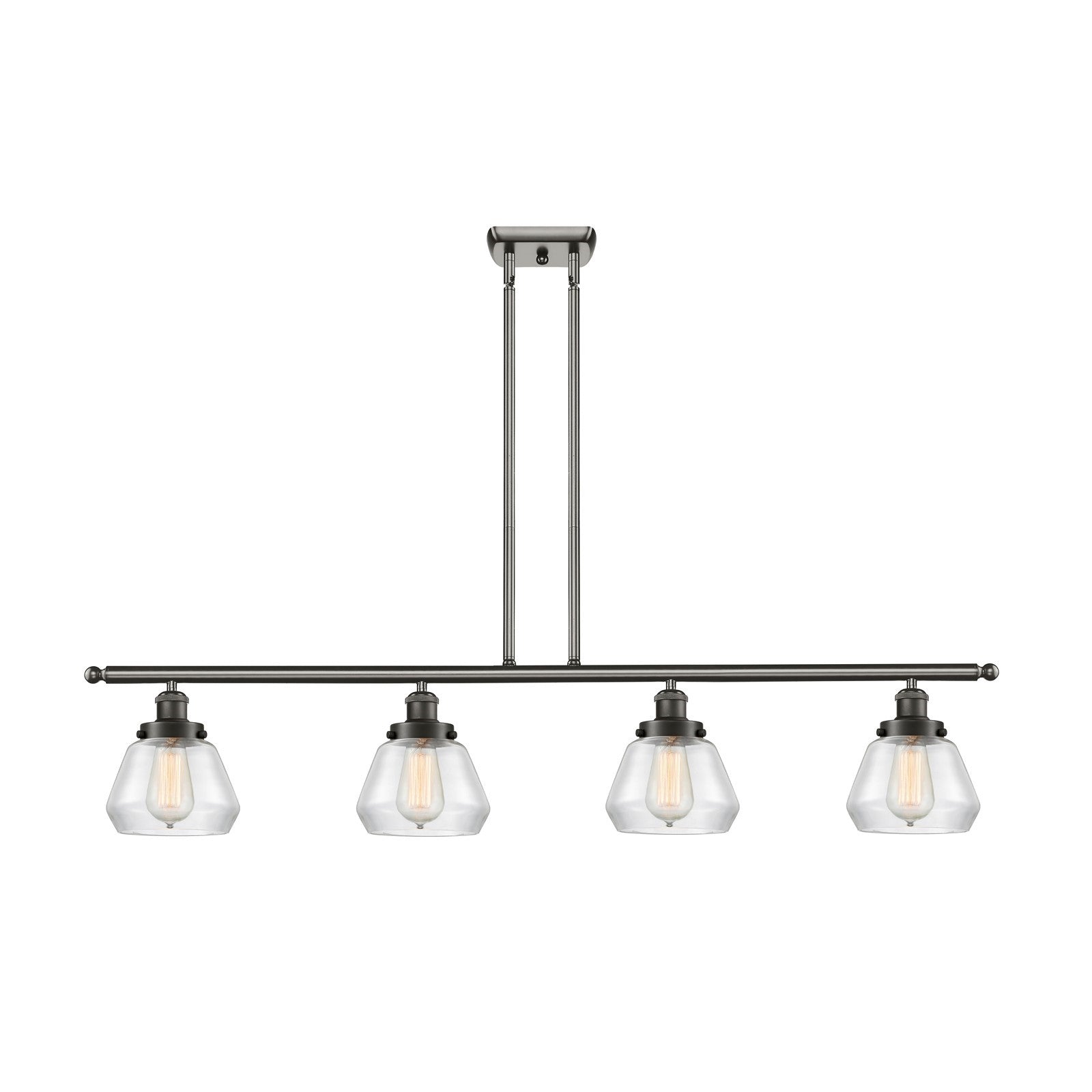 Innovations Fulton 48in 4-Light Island Light | Modern Contempo Oil Rubbed Bronze Steel and Clear Glass | Kitchen Island & Dining | Model 916-4I-OB-G172