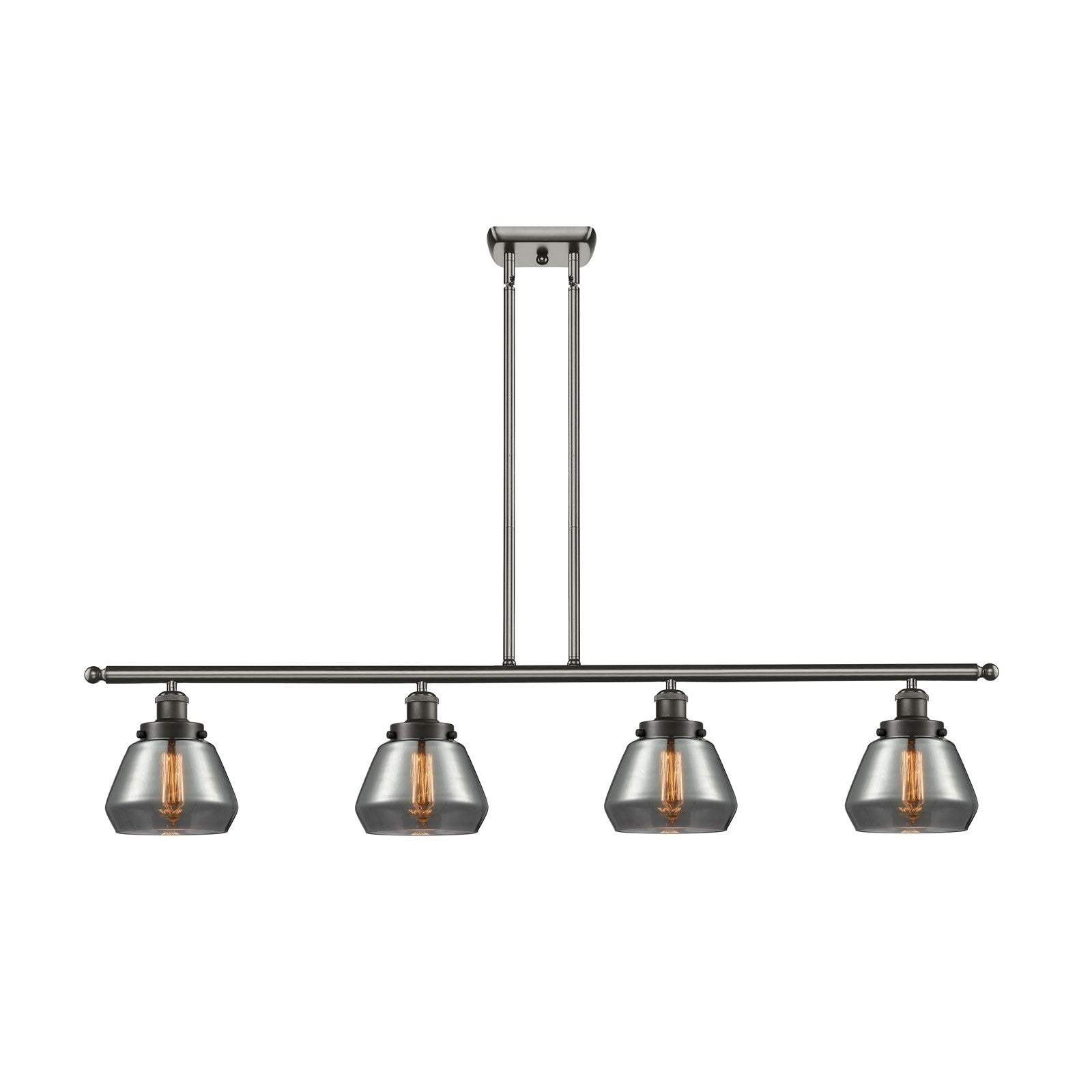 Innovations Fulton 48in 4-Light Island Light | Modern Contempo Oil Rubbed Bronze Steel and Smoked Glass | Kitchen Island & Dining | Model 916-4I-OB-G173
