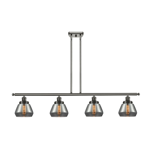 Innovations Fulton 48in 4-Light Island Light | Modern Contempo Oil Rubbed Bronze Steel and Smoked Glass | Kitchen Island & Dining | Model 916-4I-OB-G173
