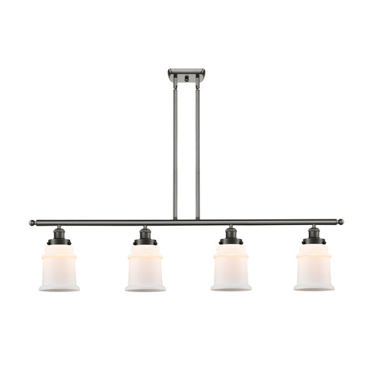 Innovations Canton 48in 4-Light Island Light | Modern Contempo Oil Rubbed Bronze Steel and Matte White Frosted Glass | Kitchen | Model 916-4I-OB-G181