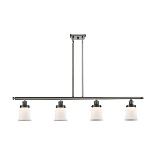 Innovations Canton 48in 4-Light Island Light | Modern Contempo Oil Rubbed Bronze Steel and Matte White Frosted Glass | Kitchen | Model 916-4I-OB-G181S