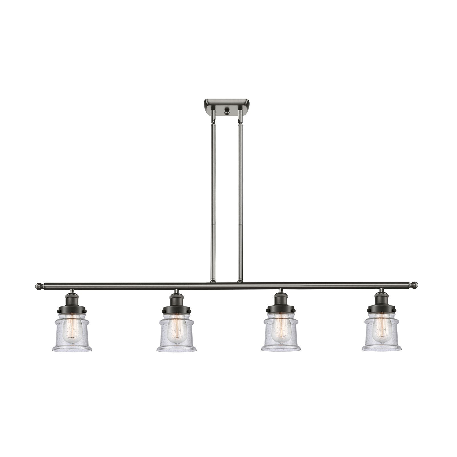 Innovations Canton 48in 4-Light Island Light | Modern Contempo Oil Rubbed Bronze Steel and Seedy Small Glass | Kitchen Island & | Model 916-4I-OB-G184S
