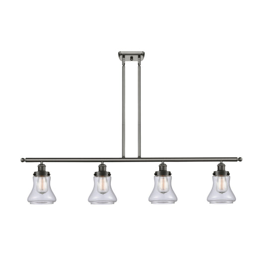 Innovations Bellmont 48in 4-Light Island Light | Oil Rubbed Bronze Steel and Clear Glass | Kitchen Island & Dining Room | Model 916-4I-OB-G192