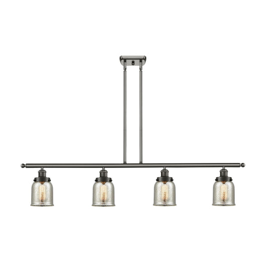 Innovations Lighting Bell 48in 4-Light Island Light with LED | Industrial Oil Rubbed Bronze Steel and Silver Plated Mercury | Model 916-4I-OB-G58-LED