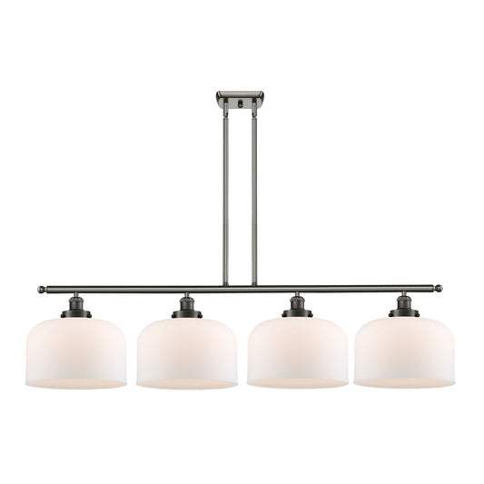 Innovations Bell 48in 4-Light LED Island Light | Industrial Oil Rubbed Bronze Steel and Matte White Frosted Glass | Kitchen | Model 916-4I-OB-G71-L-LED