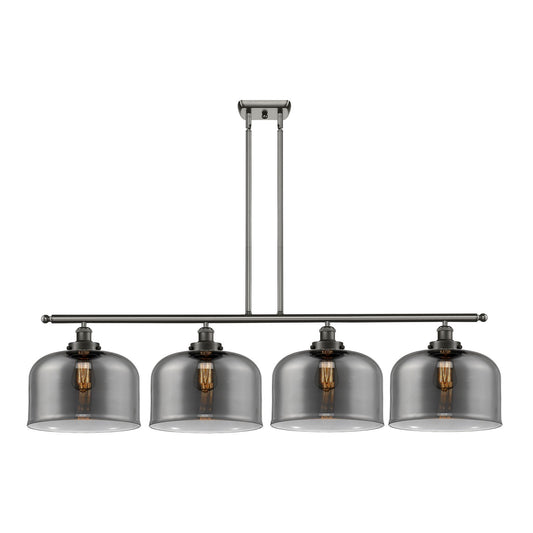 Innovations Bell 48in 4-Light LED Island Light | Industrial Oil Rubbed Bronze Steel and Light Smoke Glass | Kitchen Island & | Model 916-4I-OB-G73-L-LED