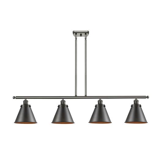 Innovations Appalachian 48in 4-Light Island Light | Industrial Farmhouse Oil Rubbed Bronze Steel and Metal Cone Shade | Kitchen | Model 916-4I-OB-M13