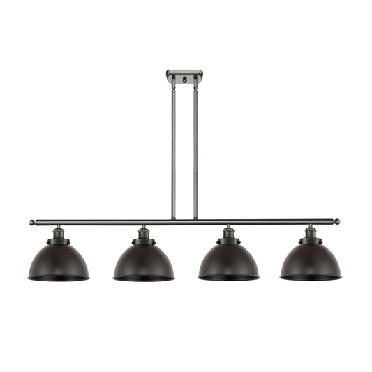 Innovations Derby 48in 4-Light Island Light | Industrial Farmhouse Oil Rubbed Bronze Steel and Metal Dome Shade | Kitchen | Model 916-4I-OB-MFD-10-OB