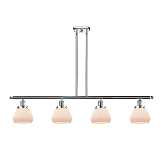 Innovations Fulton 48in 4-Light Island Light | Modern Contempo Polished Chrome and Matte White Frosted Glass | Kitchen Island & | Model 916-4I-PC-G171