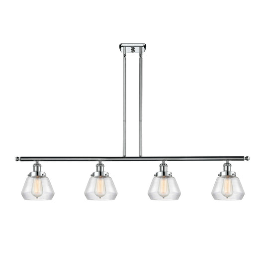 Innovations Fulton 48in 4-Light Island Light | Modern Contempo Polished Chrome and Clear Glass | Kitchen Island & Dining Room | Model 916-4I-PC-G172