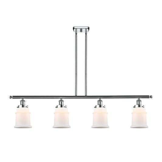 Innovations Canton 48in 4-Light Island Light | Modern Contempo Polished Chrome and Matte White Frosted Glass | Kitchen Island & | Model 916-4I-PC-G181