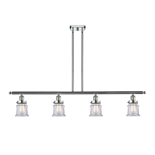 Innovations Canton 48in 4-Light Island Light | Modern Chrome Steel and Clear Glass | Kitchen Island & Dining Room | Model 916-4I-PC-G182S