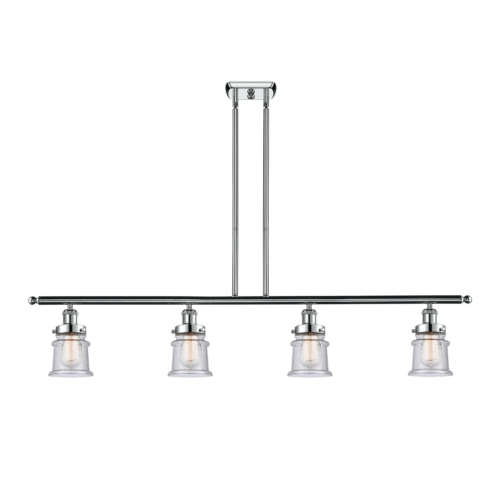 Innovations Canton 48in 4-Light Island Light | Modern Contempo Polished Chrome and Seedy Glass | Kitchen Island & Dining Room | Model 916-4I-PC-G184S