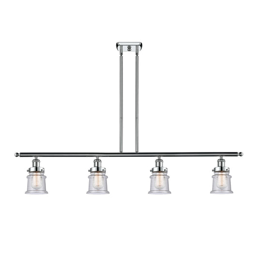 Innovations Canton 48in 4-Light Island Light | Modern Contempo Polished Chrome and Seedy Glass | Kitchen Island & Dining Room | Model 916-4I-PC-G184S