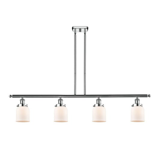 Innovations Bell 48in 4-Light Island Light | Industrial Polished Chrome Steel and Matte White Frosted Glass | Kitchen Island & | Model 916-4I-PC-G51-LED
