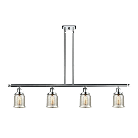 Innovations Bell 48in 4-Light Island Light | Industrial Polished Chrome Steel and Silver Plated Mercury Glass | Kitchen Island & | Model 916-4I-PC-G58-LED