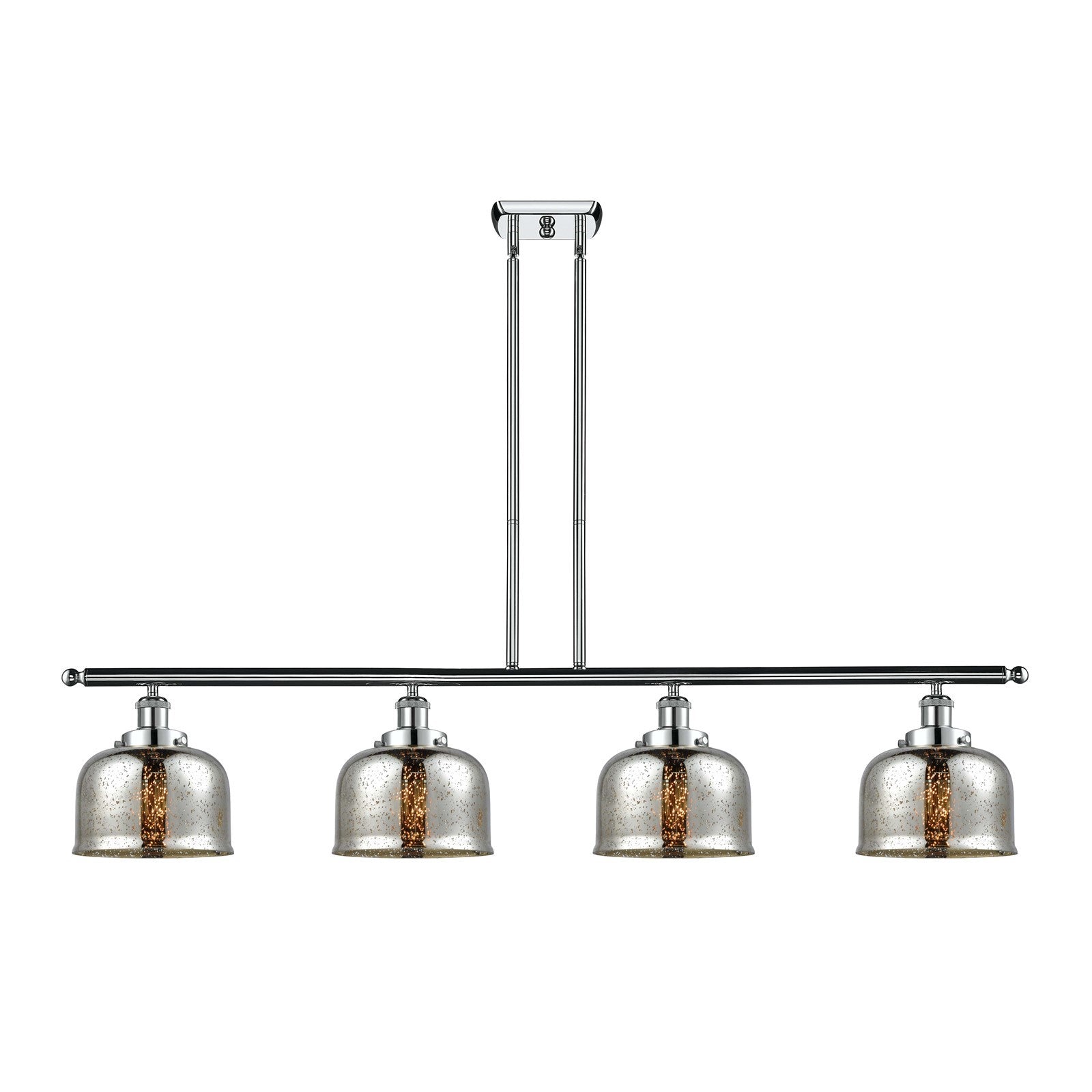 Innovations Bell 48in 4-Light Island Light | Industrial Polished Chrome and Silver Plated Mercury Glass | Kitchen Island & | Model 916-4I-PC-G78-LED