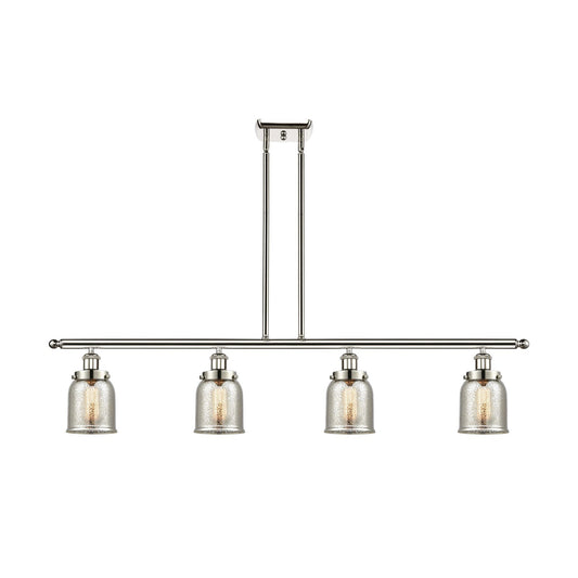 Innovations Bell 48in 4-Light Island Light | Industrial Polished Nickel Steel and Silver Plated Mercury Glass | Kitchen Island & | Model 916-4I-PN-G58-LED