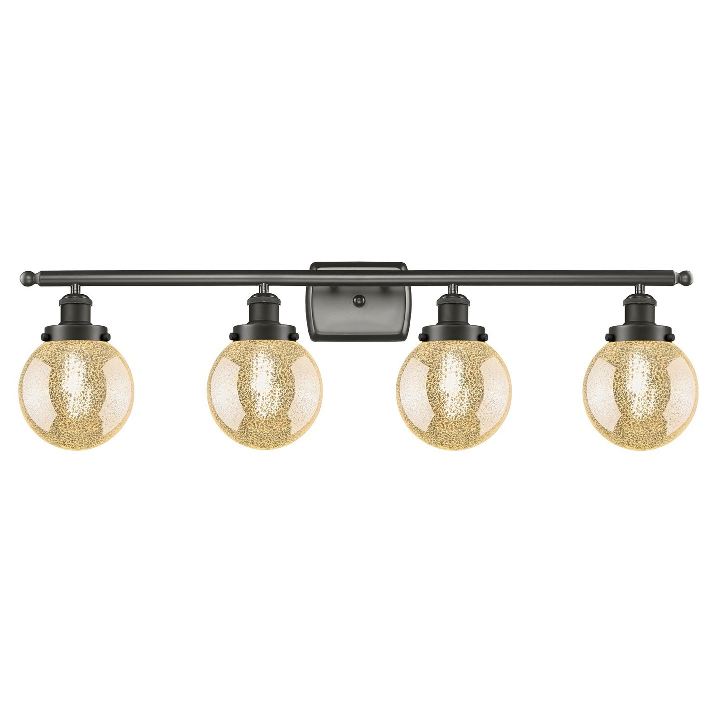 Innovations Beacon 36in 4-Light Bath Vanity | Oil Rubbed Bronze Steel and Mercury Glass | Bathroom Vanity & Powder Room | Model 916-4W-OB-G208-6