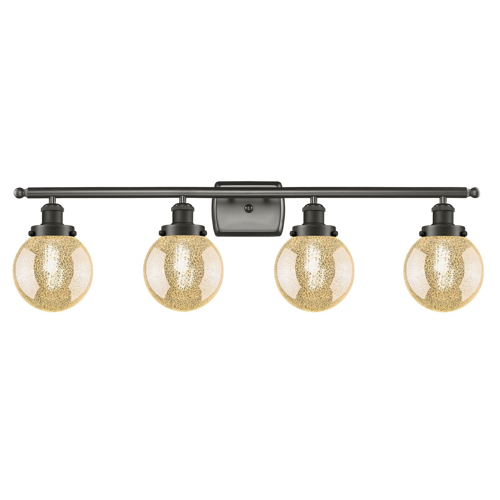 Innovations Beacon 36in 4-Light Bath Vanity | Oil Rubbed Bronze Steel and Mercury Glass | Bathroom Vanity & Powder Room | Model 916-4W-OB-G208-6