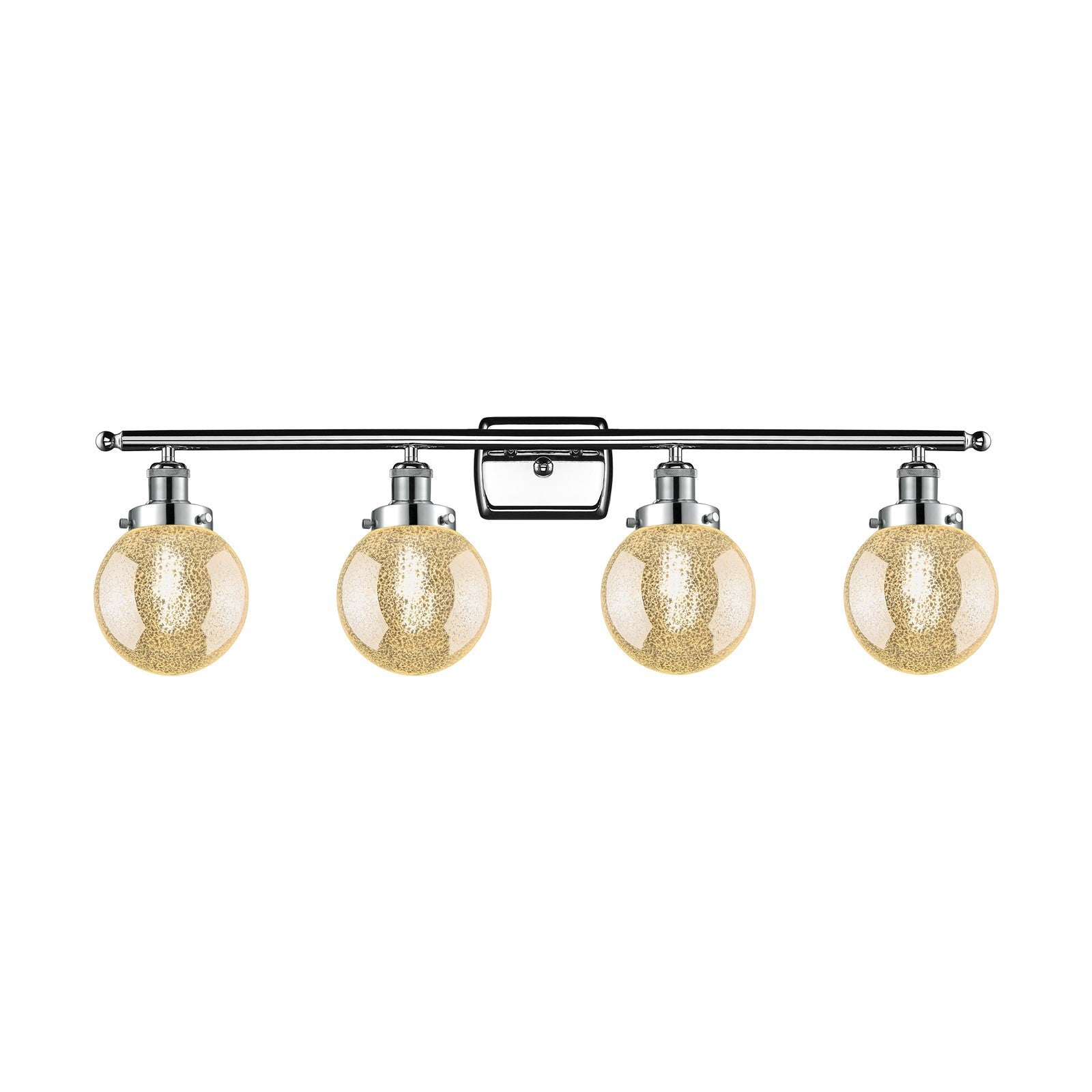Innovations Beacon 36in 4-Light Bath Vanity Light | Modern Contempo Polished Chrome and Mercury Seeded Glass Globe Shade | Model 916-4W-PC-G208-6
