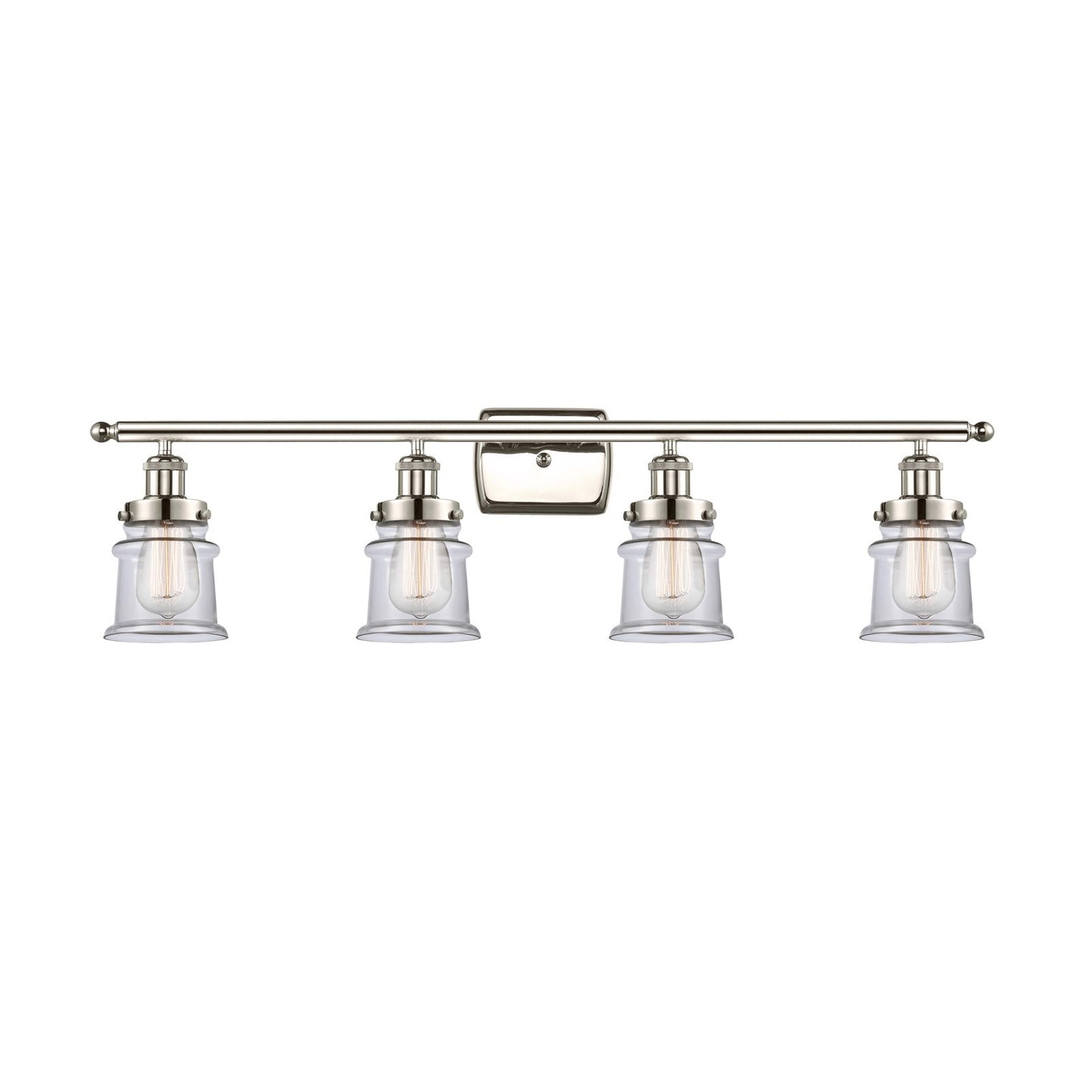 Innovations Canton 35.25in 4-Light Bath Vanity Light | Modern Transitional Polished Nickel Steel and Clear Glass | Bathroom Vanity | Model 916-4W-PN-G182S