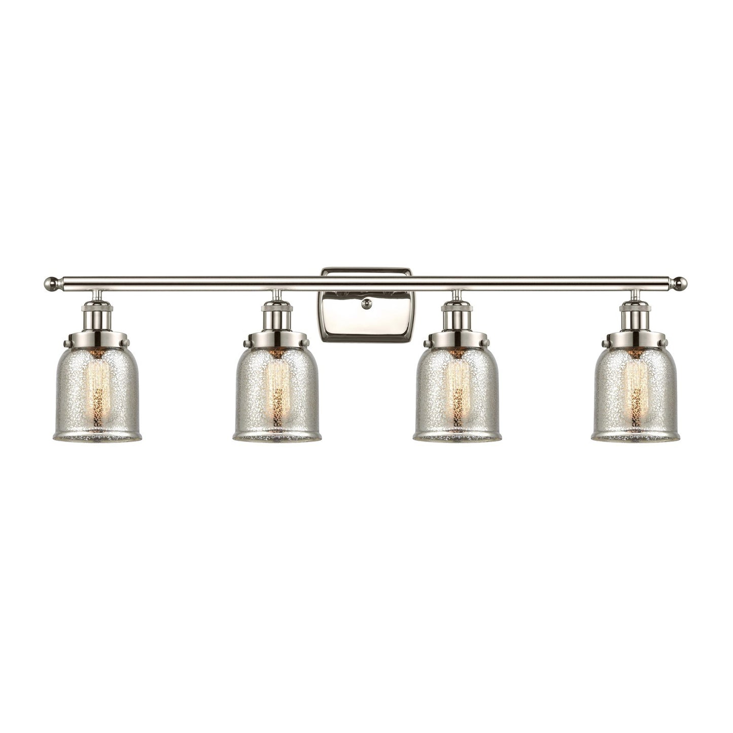 Innovations Bell 36in 4-Light Bath Vanity Light | Industrial Polished Nickel and Silver Plated Mercury Glass | Bathroom Vanity | Model 916-4W-PN-G58-LED