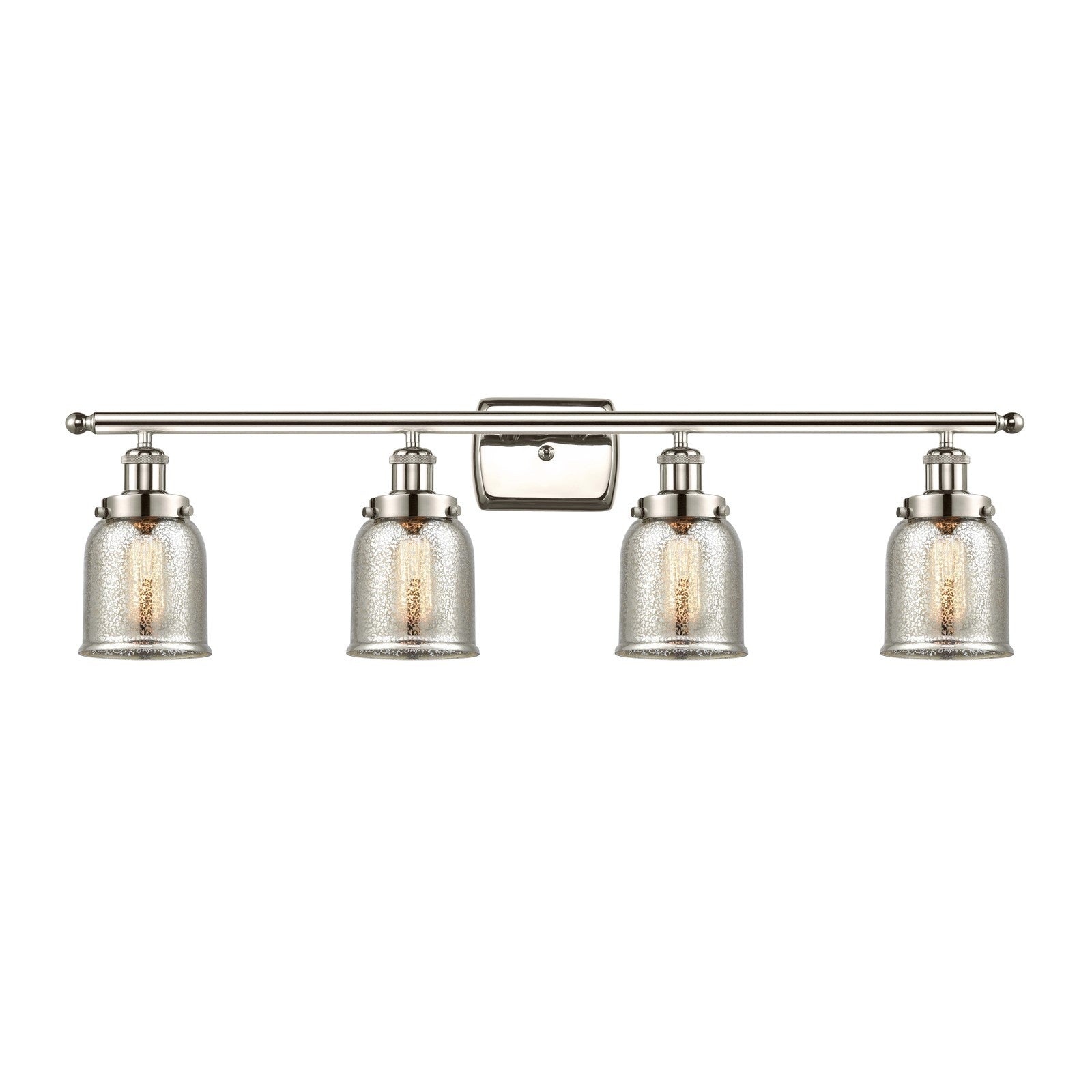 Innovations Bell 36in 4-Light Bath Vanity Light | Industrial Polished Nickel and Silver Plated Mercury Glass | Bathroom Vanity | Model 916-4W-PN-G58-LED