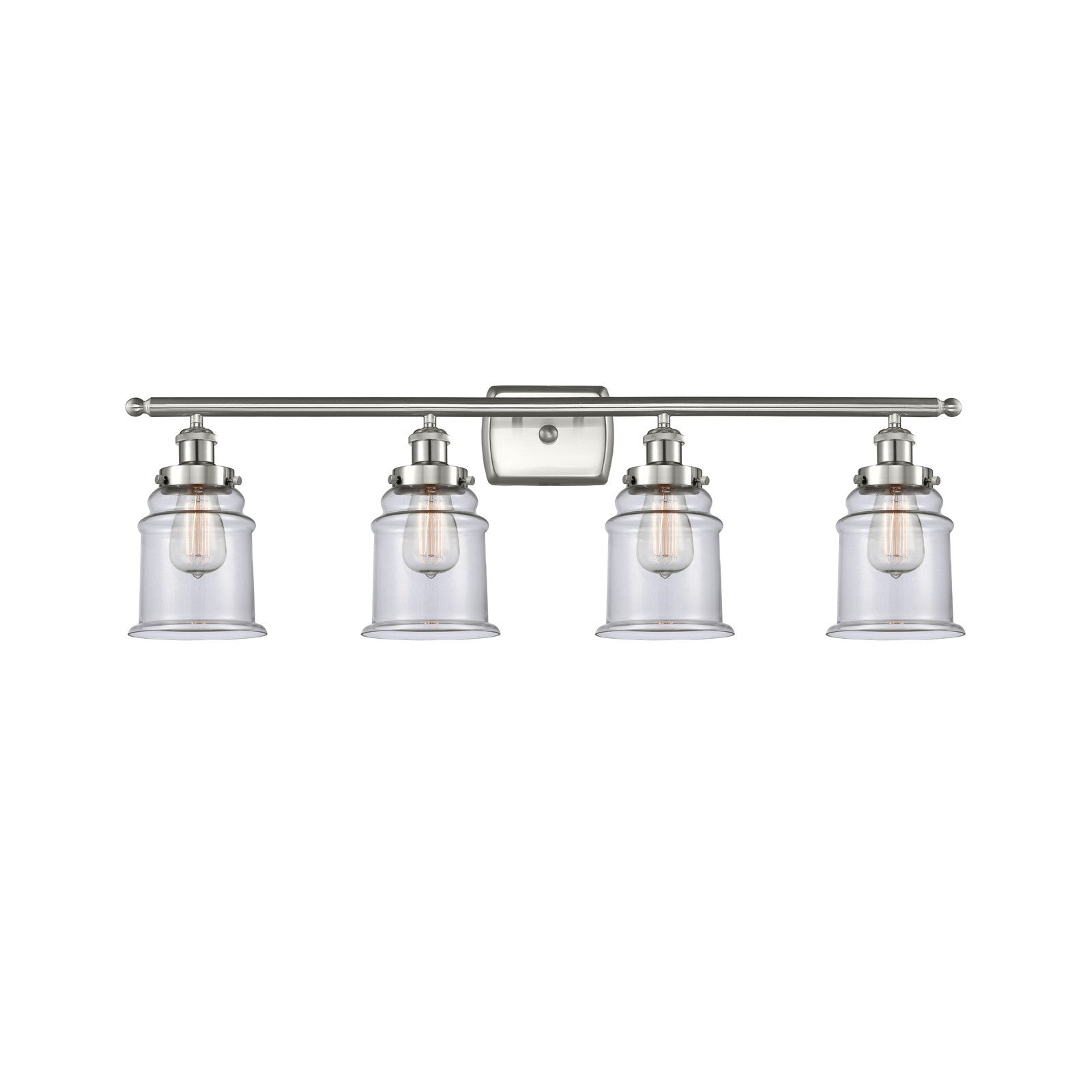 Innovations Canton 36in 4-Light Bath Vanity Light | Modern Transitional Brushed Satin Nickel and Clear Glass | Bathroom Vanity | Model 916-4W-SN-G182
