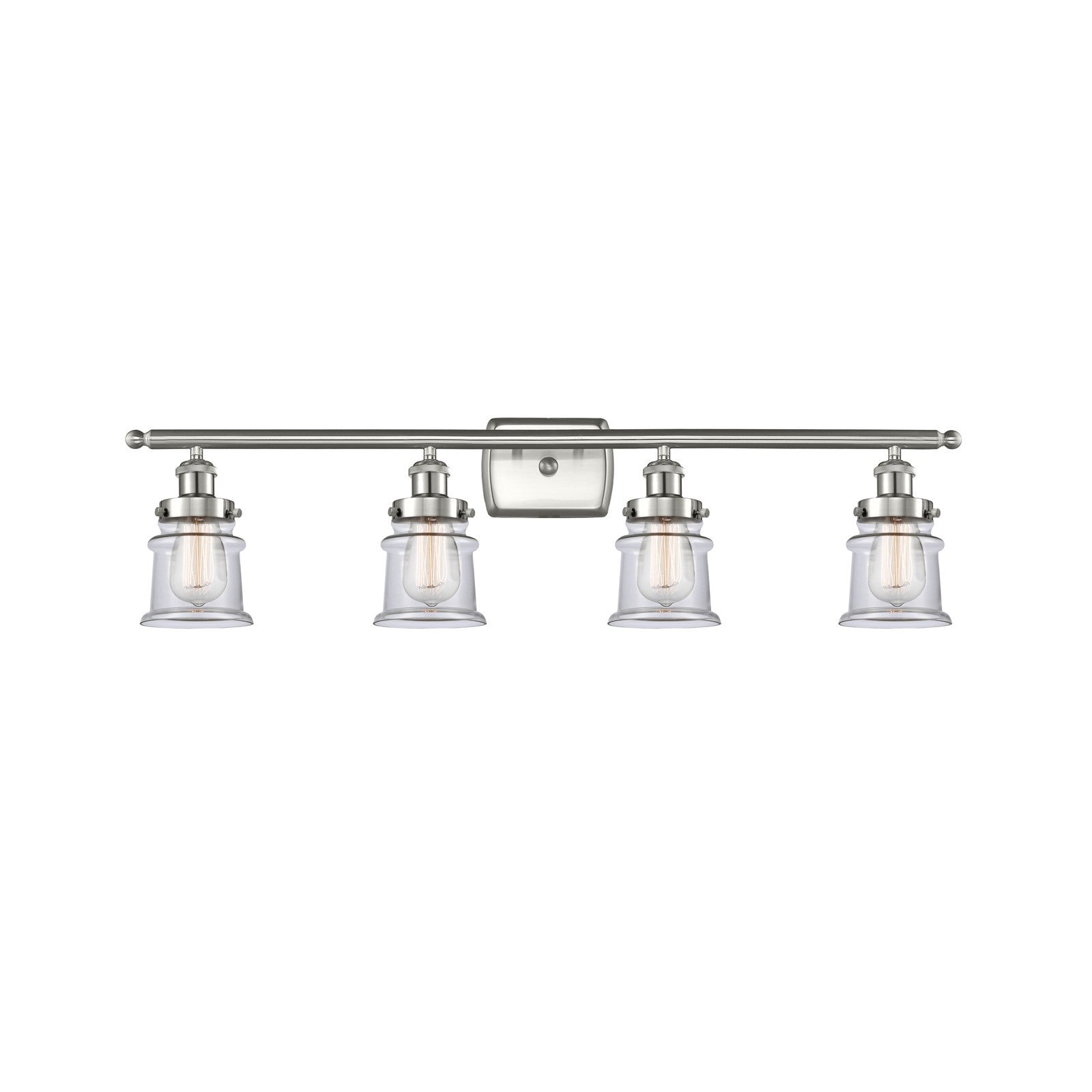 Innovations Canton 35.25in 4-Light Bath Vanity Light | Modern Transitional Brushed Satin Nickel and Clear Glass | Bathroom Vanity | Model 916-4W-SN-G182S