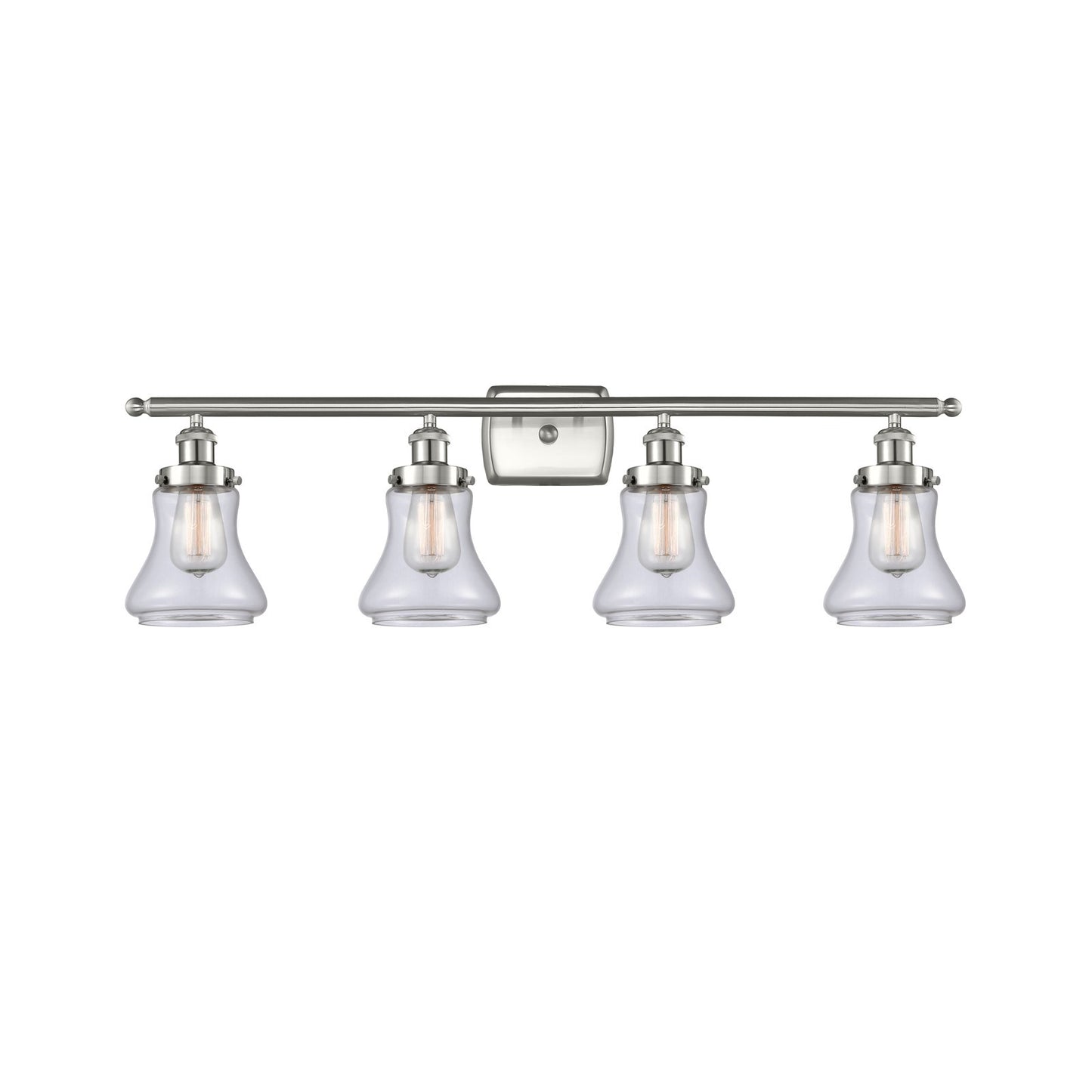 Innovations Bellmont 36.12in 4-Light Bath Vanity | Modern Transitional Brushed Satin Nickel and Clear Glass | Bathroom Vanity | Model 916-4W-SN-G192
