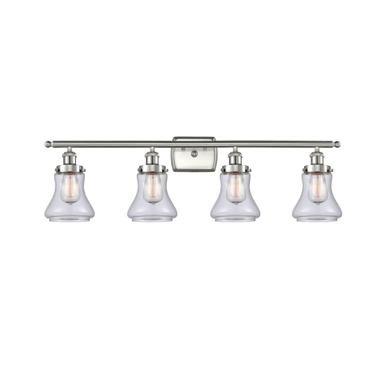 Innovations Bellmont 36.12in 4-Light Bath Vanity | Modern Transitional Brushed Satin Nickel and Clear Glass | Bathroom Vanity | Model 916-4W-SN-G192