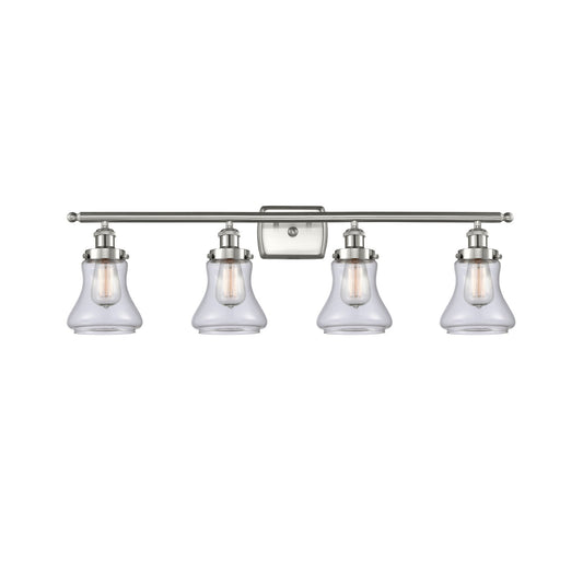 Innovations Bellmont 36.12in 4-Light Bath Vanity | Modern Transitional Brushed Satin Nickel and Clear Glass | Bathroom Vanity | Model 916-4W-SN-G192