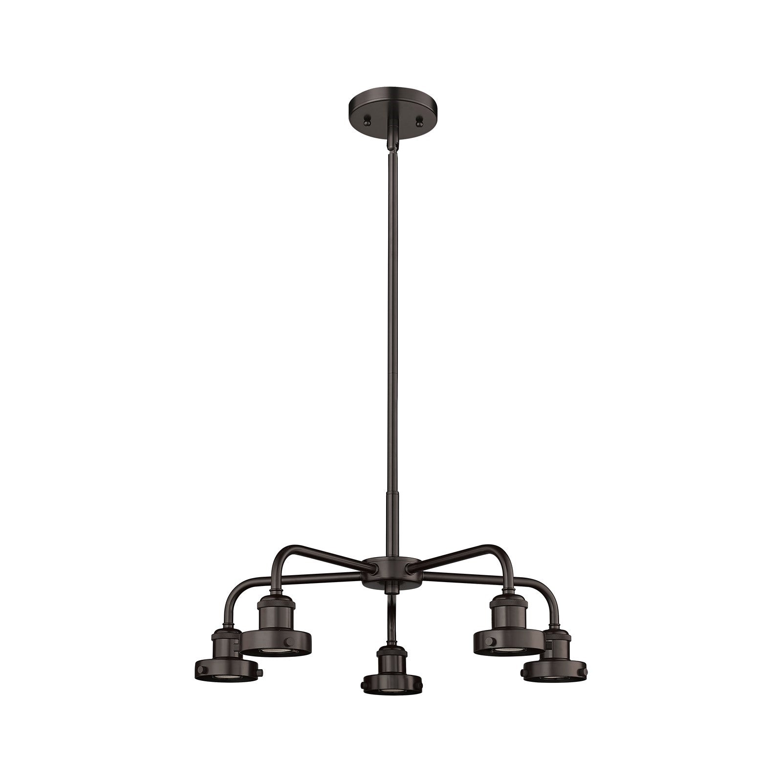 Innovations Ballston Urban 21in 5-Light Chandelier | Industrial Oil Rubbed Bronze Steel | Dining Room & Kitchen Island | Model 916-5CR-OB