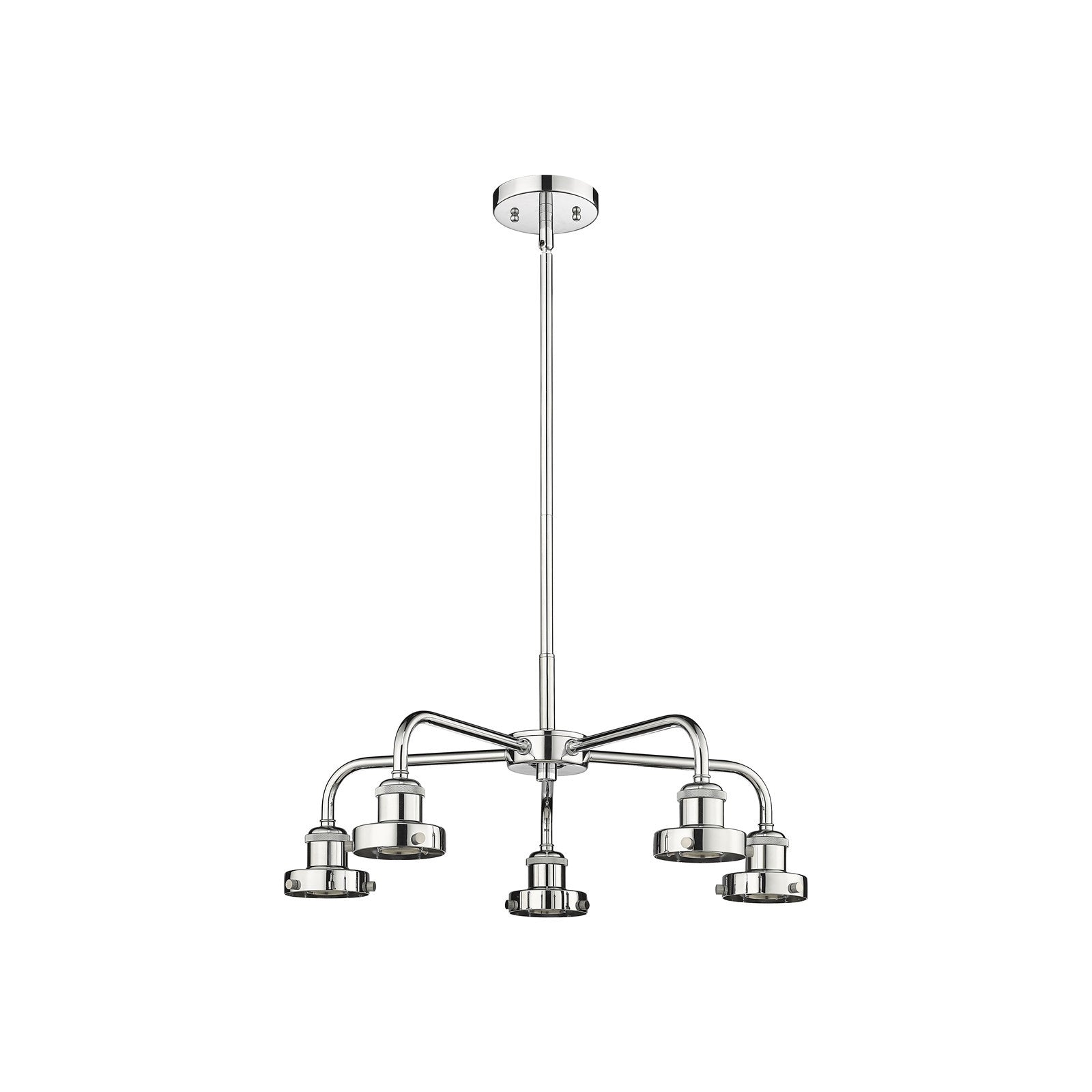 Innovations Ballston Urban 21.375in 5-Light Chandelier | Industrial Polished Chrome | Kitchen Island & Dining Room | Model 916-5CR-PC